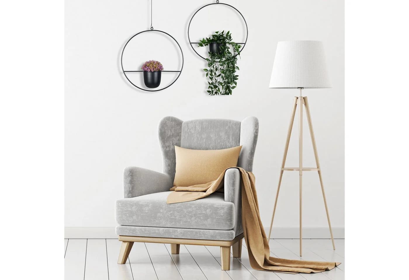relaxdays Blumenampel 2er Set Schwarz - Bild 5