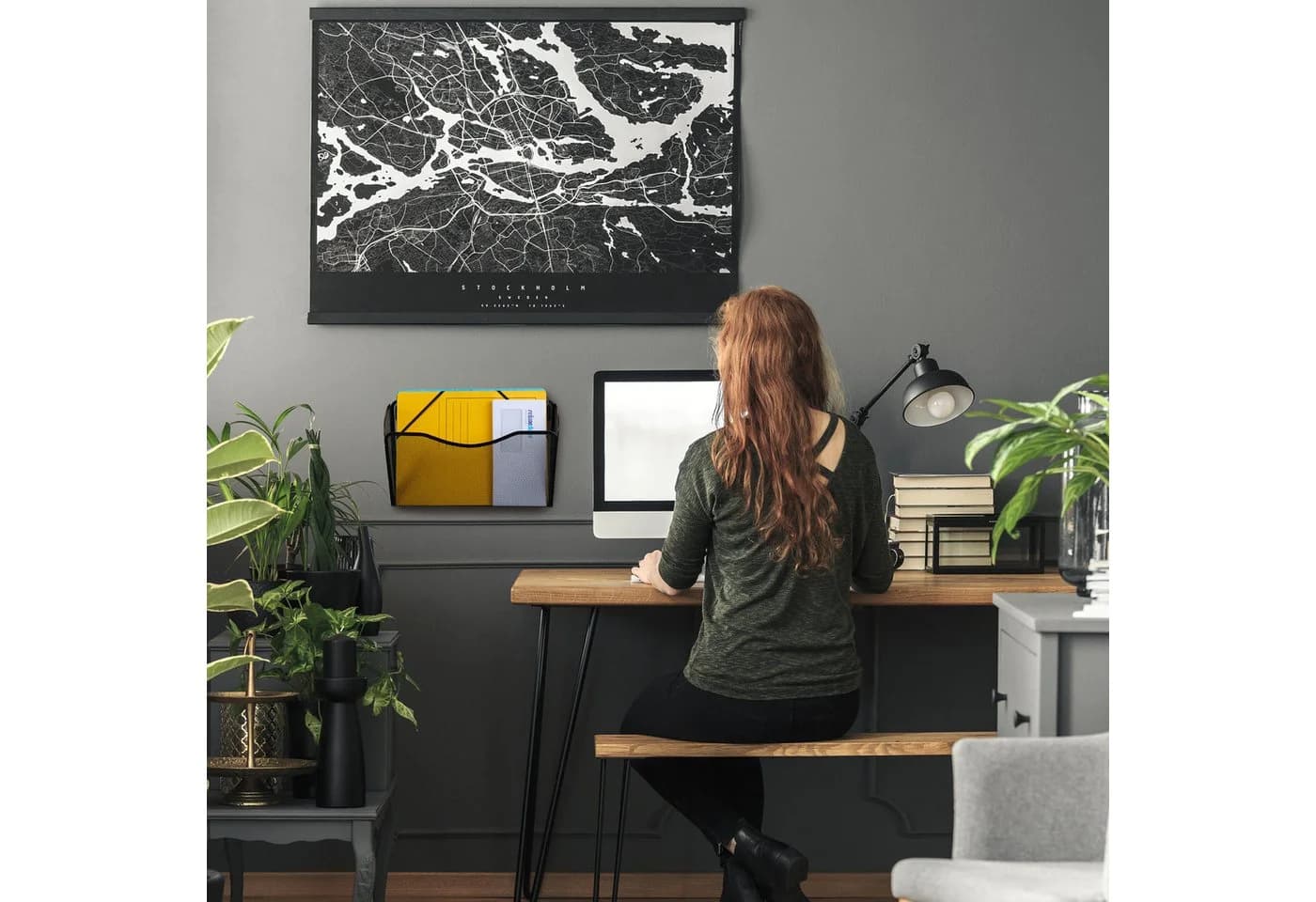 relaxdays Zeitungsständer Wand 3er Set Schwarz Eisen - Bild 3