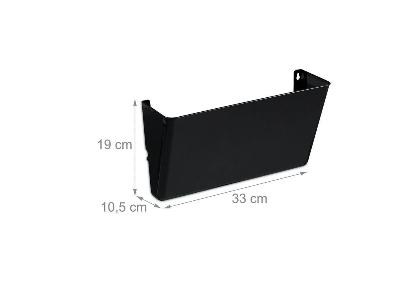 relaxdays Zeitungsständer Zeitschriftenhalter Wand 3er Set Schwarz - Bild 4