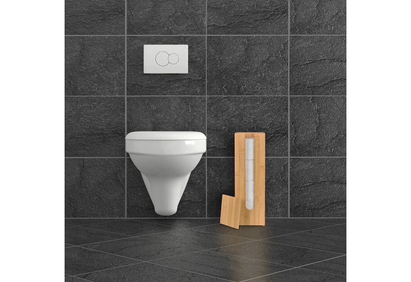 relaxdays Toiletten-Ersatzrollenhalter Bambus 4 Rollen - Bild 3