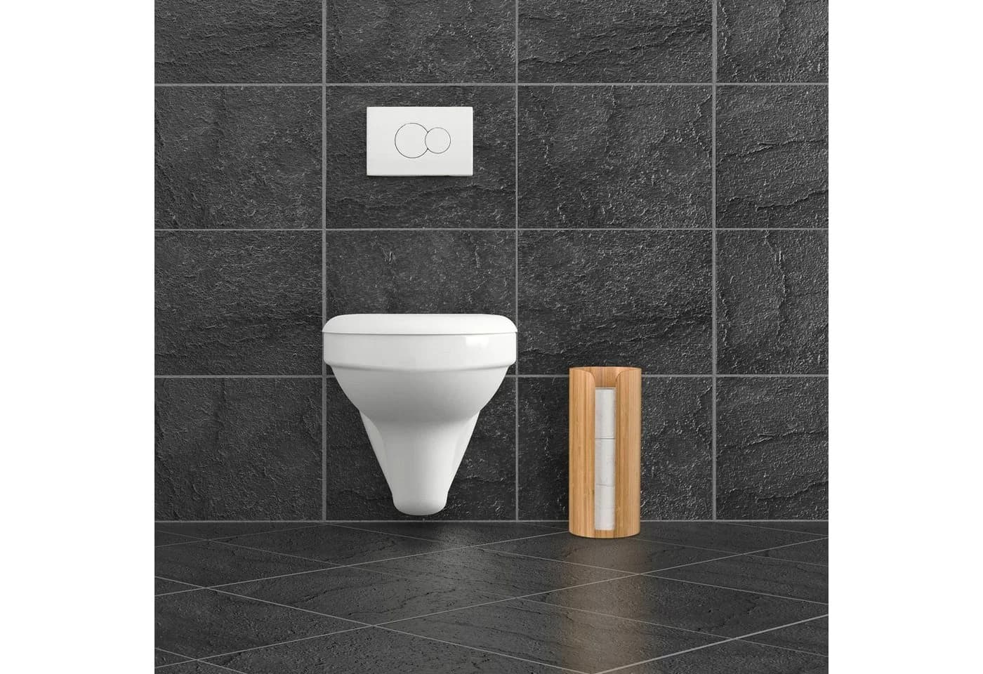 relaxdays Toiletten-Ersatzrollenhalter Bambus 3 Rollen - Bild 3