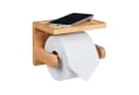 relaxdays Toilettenpapierhalter Bambus mit Ablage Bild 2