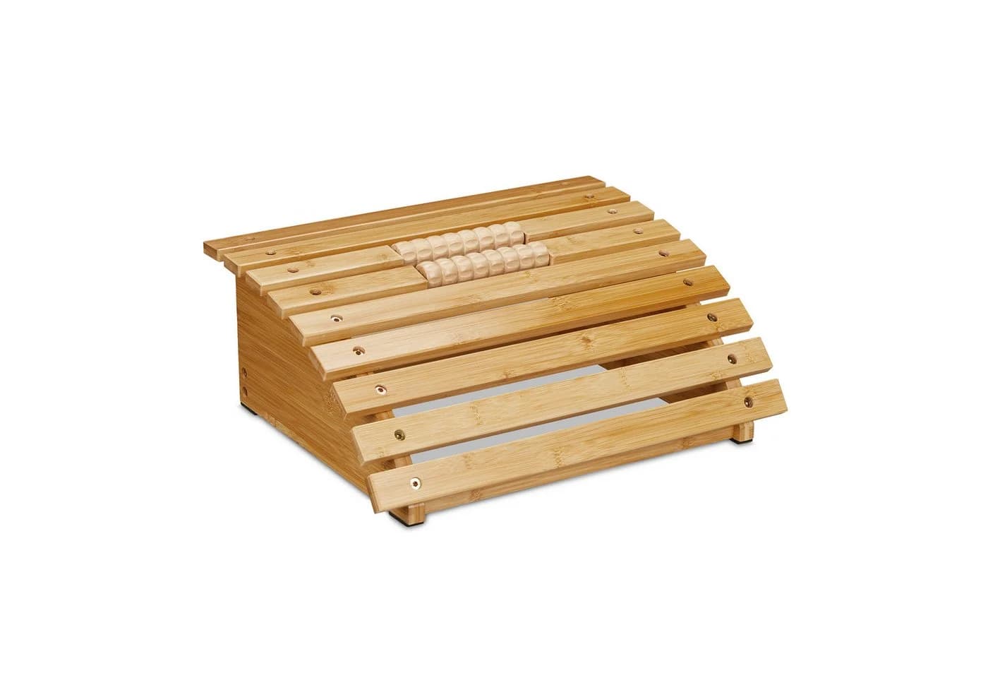relaxdays Fußstütze Schreibtisch Bambus Natur Ergonomisch - Bild 2