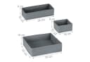 relaxdays Schubladeneinsatz 4-teiliger Schubladen Organizer Vlies Grau Bild 4