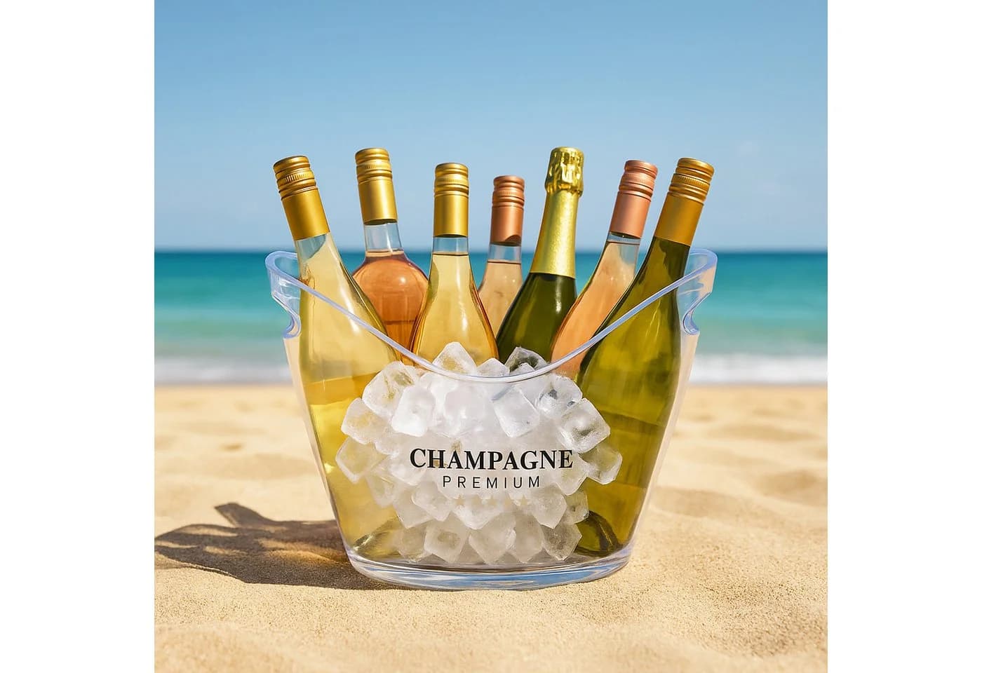 relaxdays Eiseimer 8l für Wein & Sekt Transparent