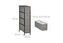 relaxdays Standregal Nischenregal 4 Schubladen Schwarz/Braun/Grau Industrial Bild 4