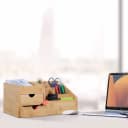 relaxdays Schreibtisch Organizer mit 2 Schubladen Bambus Natur Bild 1
