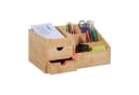 relaxdays Schreibtisch Organizer mit 2 Schubladen Bambus Natur Bild 2