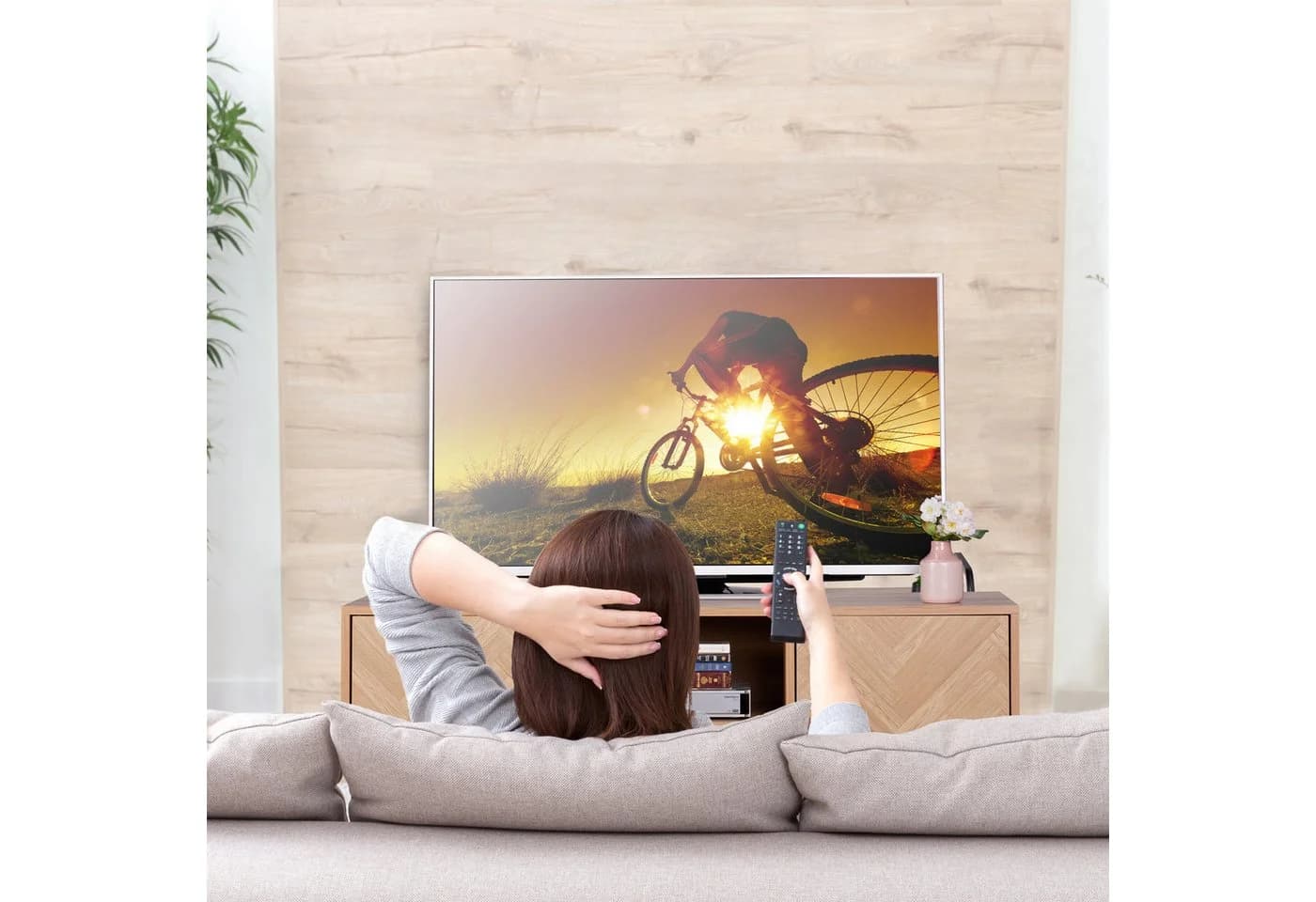 relaxdays TV-Board Lowboard Retro-Design Braun/Schwarz - Bild 3