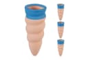 relaxdays Bewässerungssystem Geschwungene Tonkegel 4er Set Terrakotta/Blau Bild 2