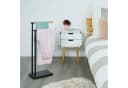 relaxdays Handtuchständer stehend Schwarz Bambus Bild 5