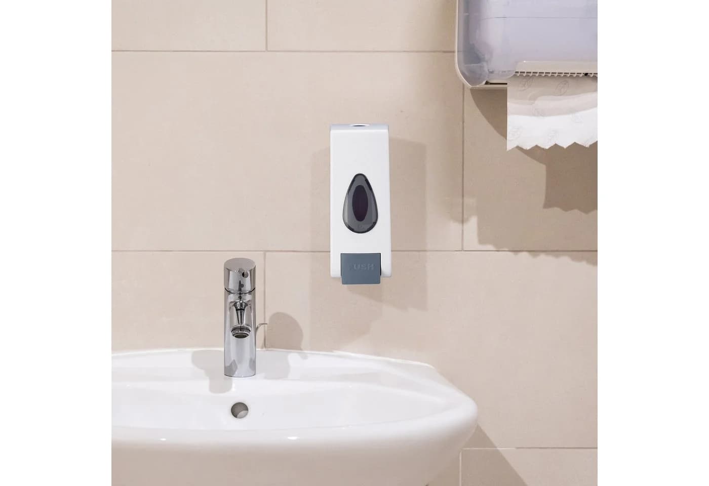 relaxdays Seifenspender Wandseifenspender im 2er Set, Kunststoff