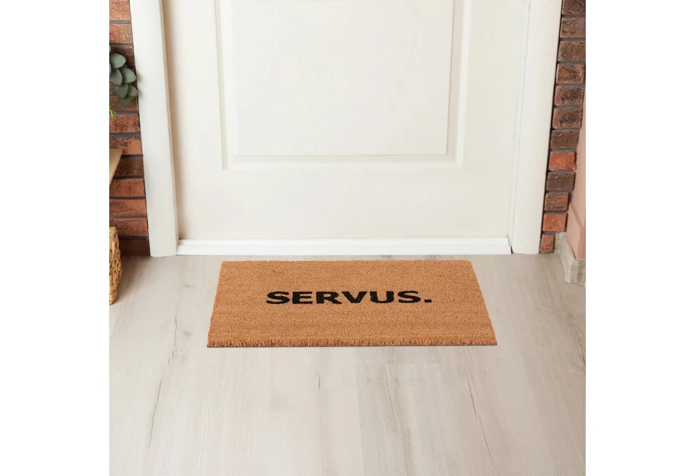 relaxdays Fußmatte Kokos mit Servus-Schriftzug