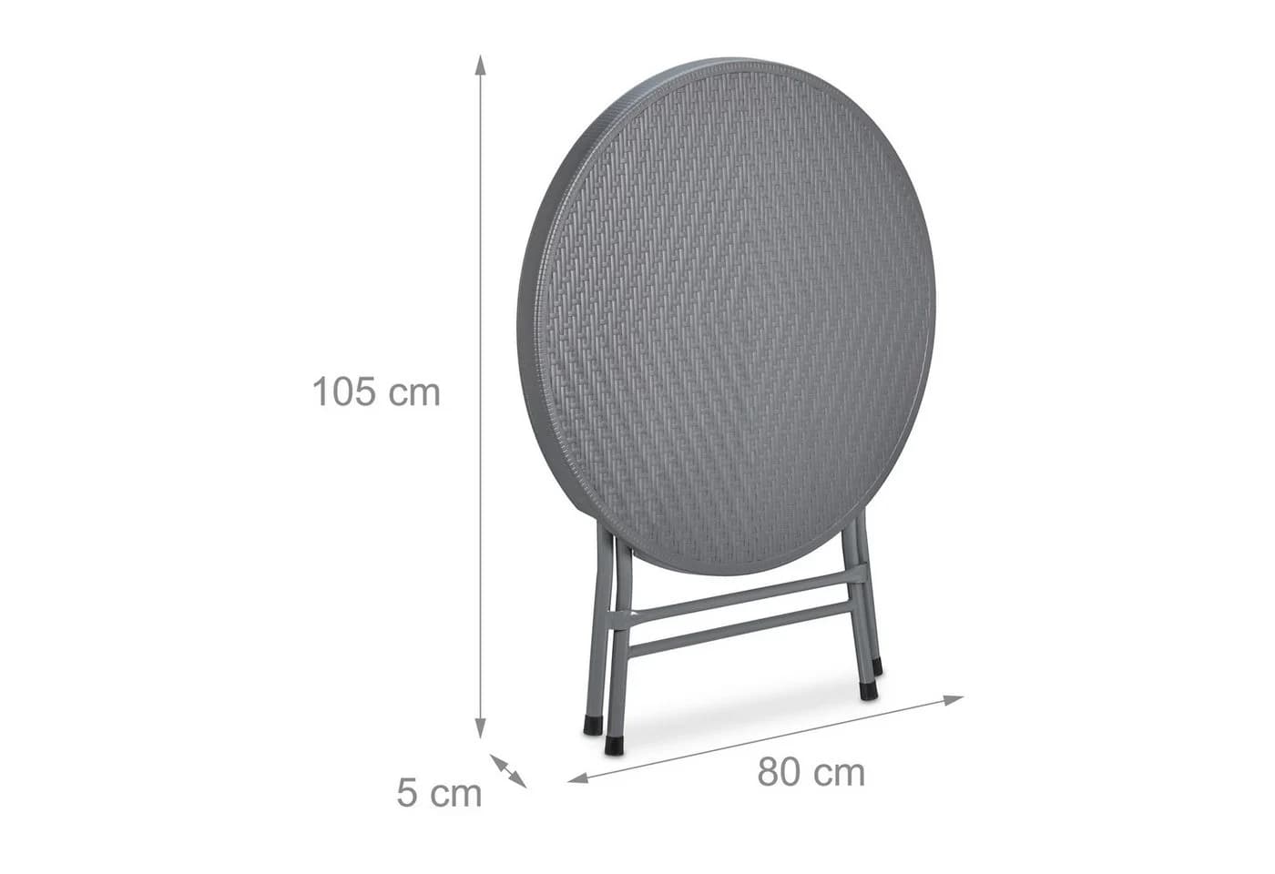 relaxdays Klappbarer Gartentisch Grau Rattanoptik - Bild 5