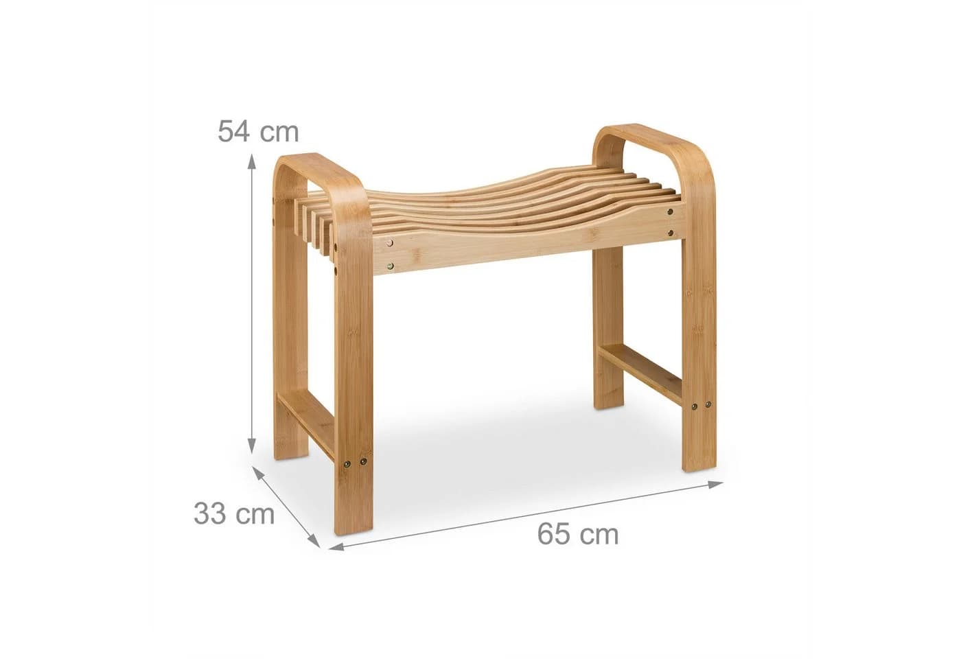 relaxdays Badhocker mit Griffen Bambus Natur - Bild 4