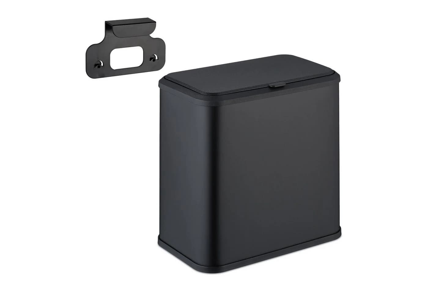 relaxdays Kosmetikeimer Mülleimer aufhängbar 5 L Schwarz - Bild 2