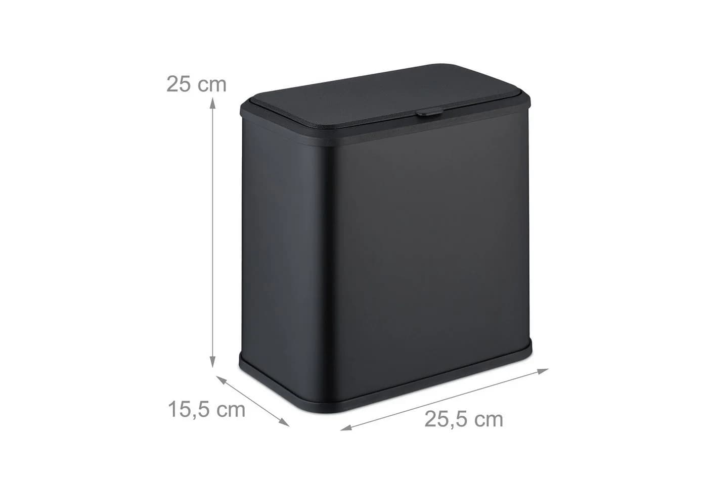 relaxdays Kosmetikeimer Mülleimer aufhängbar 5 L Schwarz - Bild 4