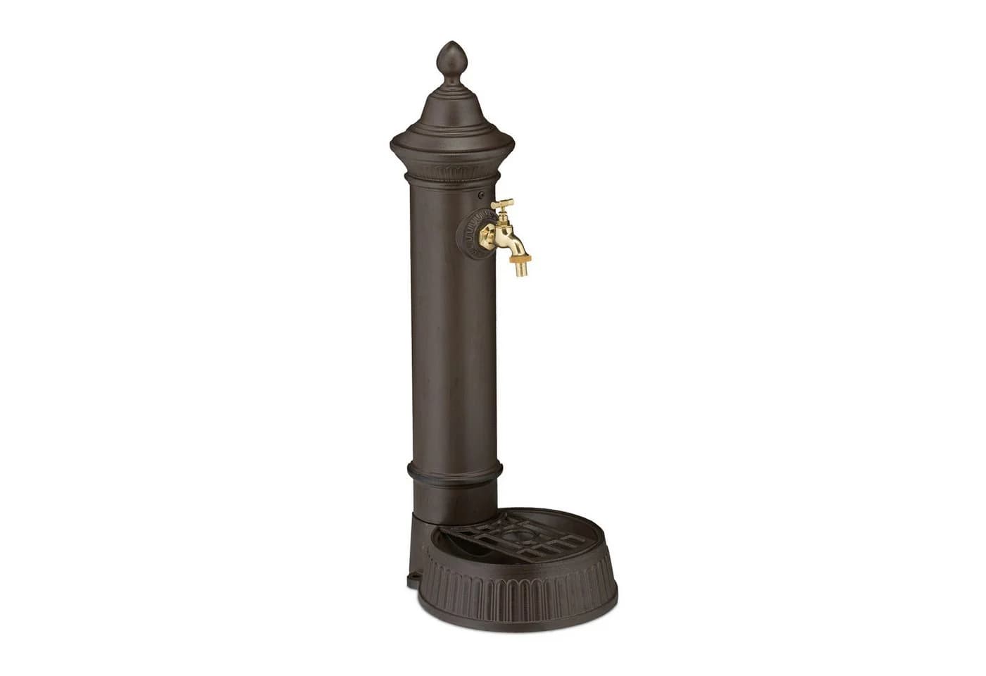 relaxdays Gartenbrunnen Standbrunnen antik Dunkelbraun/Gold - Bild 2
