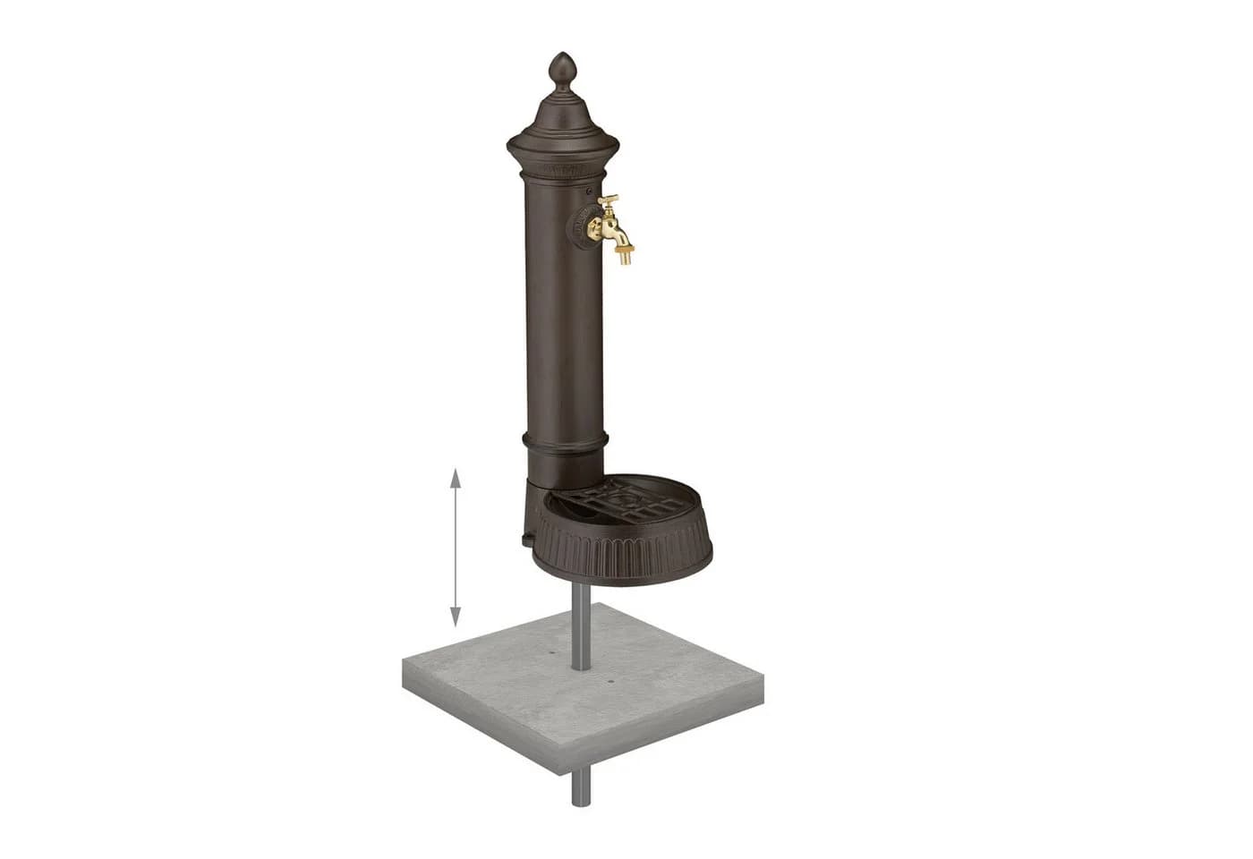 relaxdays Gartenbrunnen Standbrunnen antik Dunkelbraun/Gold - Bild 5