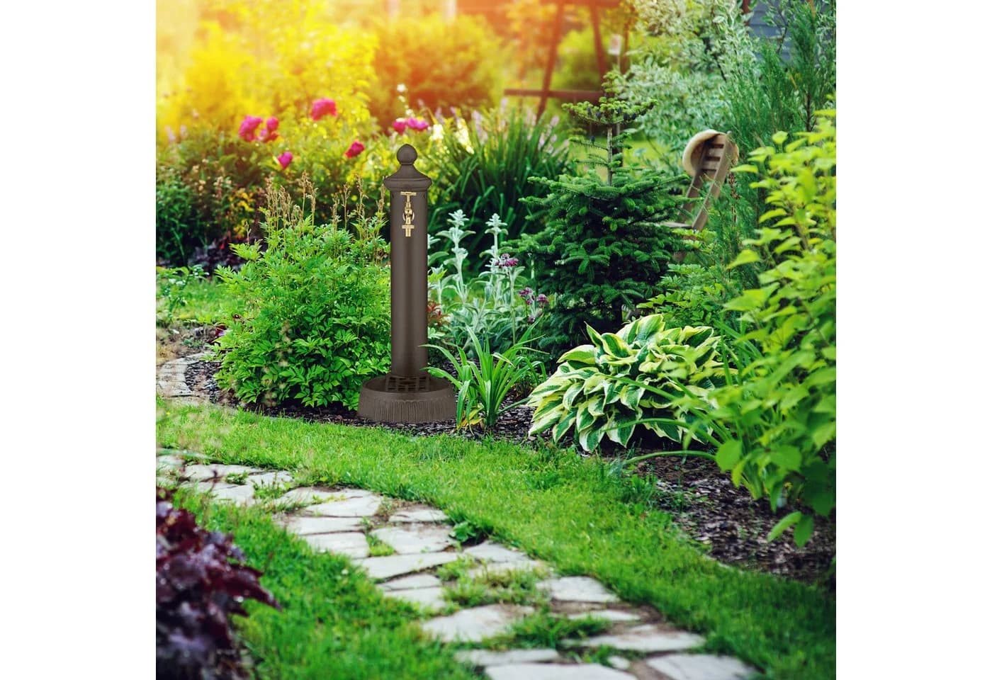 relaxdays Gartenbrunnen Standbrunnen antik 65 cm