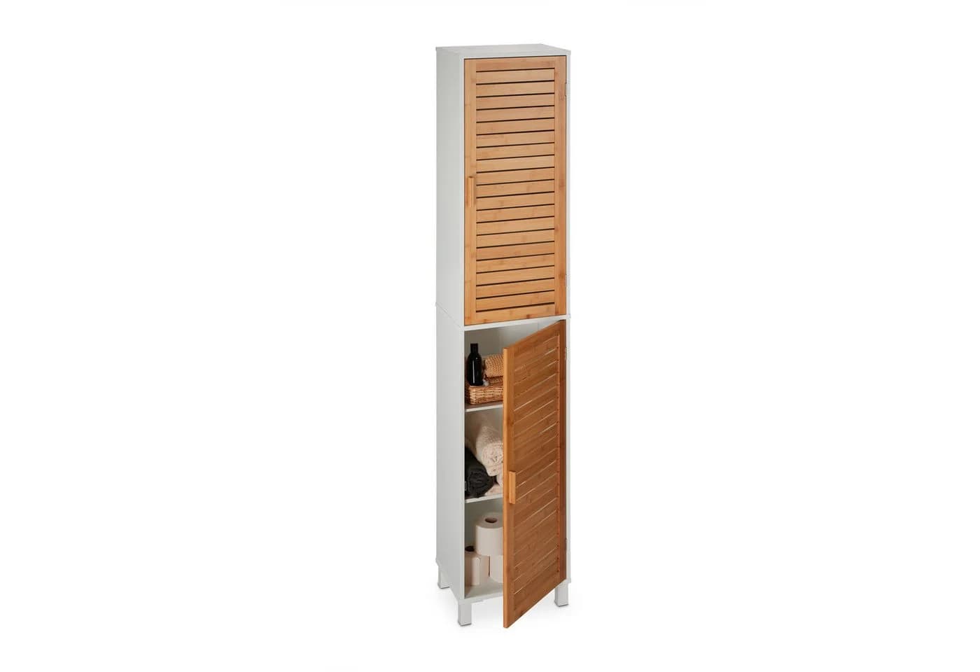 relaxdays Hochschrank Hoher Badezimmerschrank 1-St Weiß - Bild 2