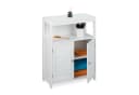 relaxdays Beistellschrank Weiß Badschrank mit Lamellentüren Bild 2