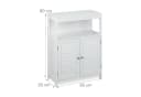 relaxdays Beistellschrank Weiß Badschrank mit Lamellentüren Bild 4