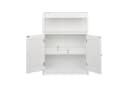 relaxdays Beistellschrank Weiß Badschrank mit Lamellentüren Bild 5