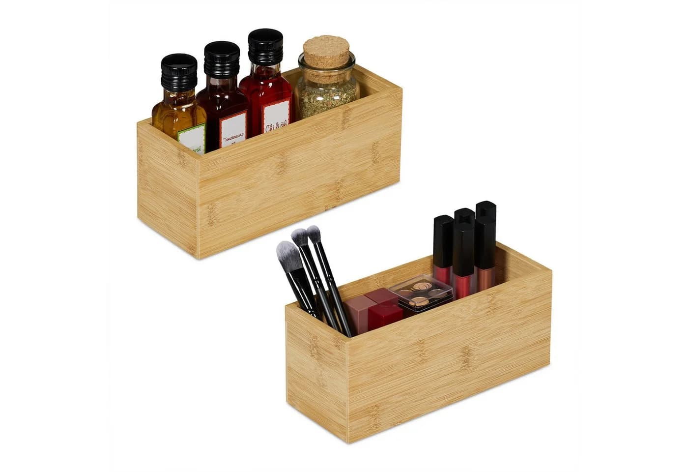 relaxdays Organizer Bambus Aufbewahrungsbox im 2er Set - Bild 2