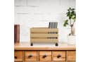 relaxdays Aufbewahrungsbox Schallplatten Kiste Bambus Schwarz Bild 3