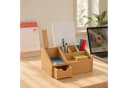 relaxdays Schreibtisch Organizer mit Schublade Bambus Braun Bild 1