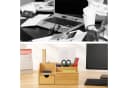 relaxdays Schreibtisch Organizer mit Schublade Bambus Braun Bild 3