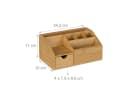 relaxdays Schreibtisch Organizer mit Schublade Bambus Braun Bild 4