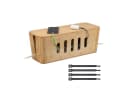 relaxdays Kabelbox aus Bambus - Kabelmanagement mit Magnetverschluss Bild 2