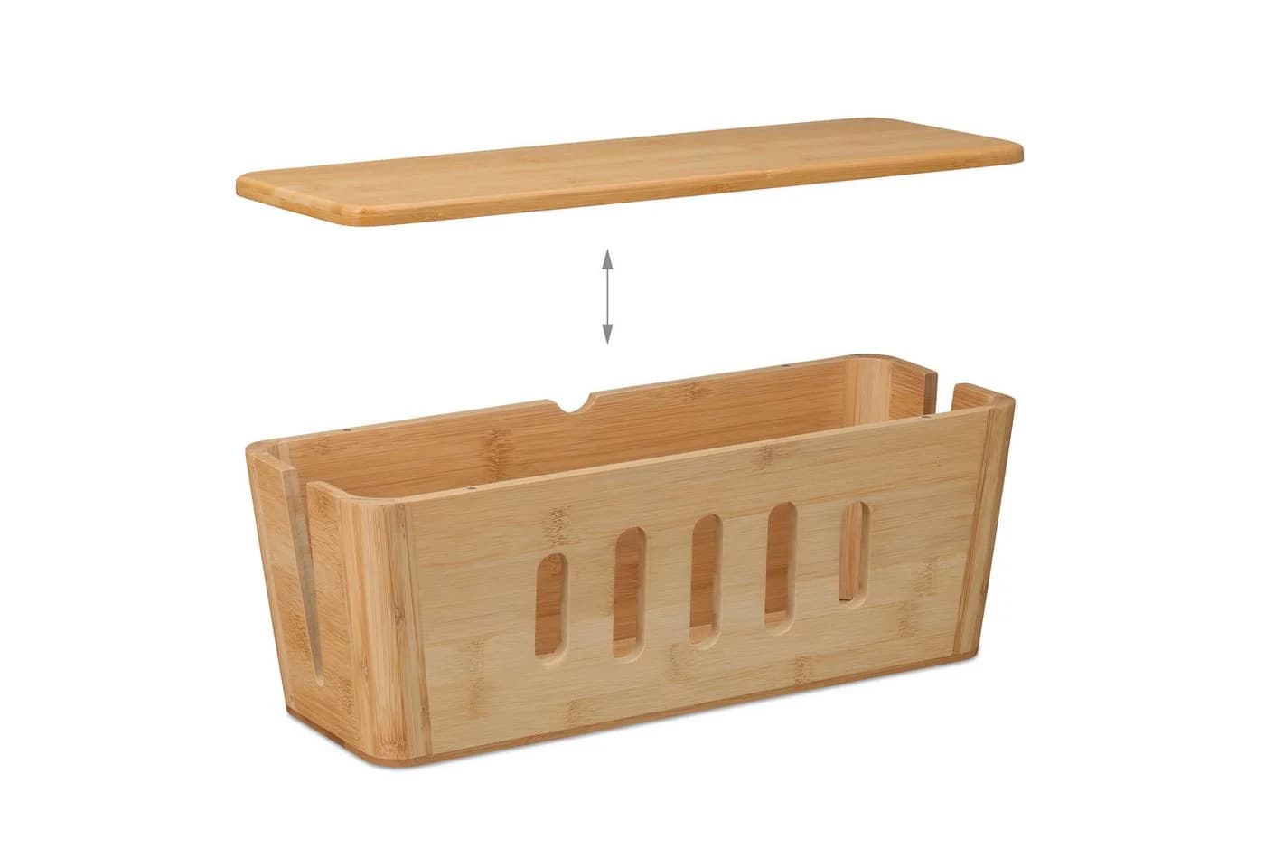 relaxdays Kabelbox aus Bambus - Kabelmanagement mit Magnetverschluss - Bild 5
