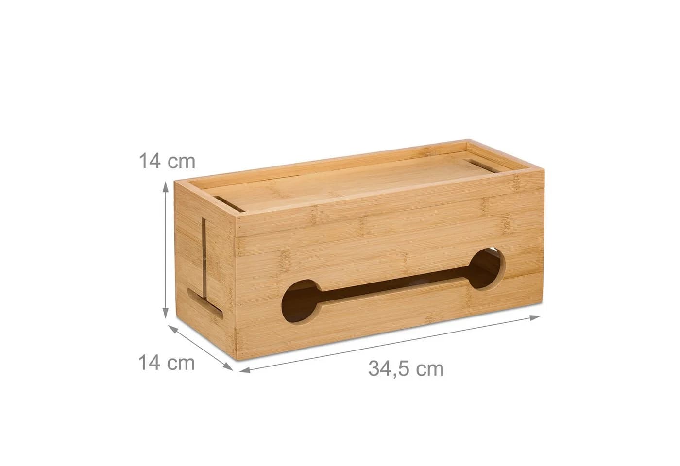 relaxdays Kabelbox aus Bambus - Kabelmanagement mit Magnetverschluss - Bild 4