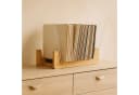 relaxdays Schallplattenständer Bambus 50 LPs Transparent Braun Bild 1