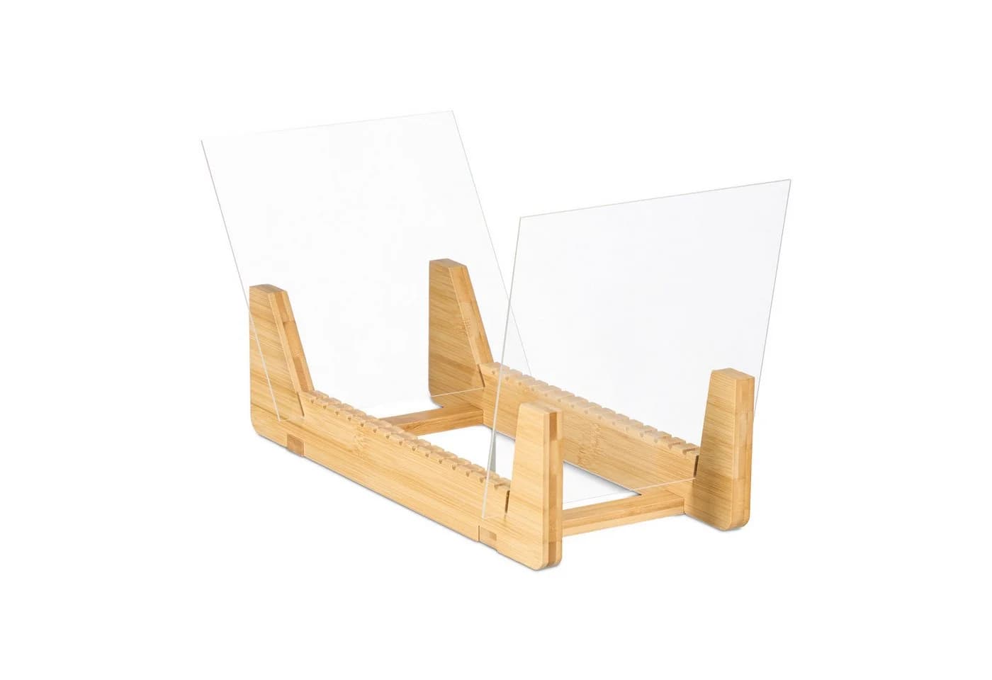 relaxdays Schallplattenständer Bambus 50 LPs Transparent Braun - Bild 5