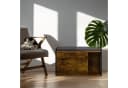 relaxdays Katzenschrank Industrial Design Schwarz/Braun mit Sitzbank Bild 1