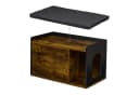 relaxdays Katzenschrank Industrial Design Schwarz/Braun mit Sitzbank Bild 5