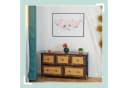 relaxdays Kommode 5 Schubladen Rattan Optik Braun Schwarz Bild 1