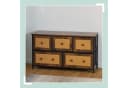 relaxdays Kommode 5 Schubladen Rattan Optik Braun Schwarz Bild 5