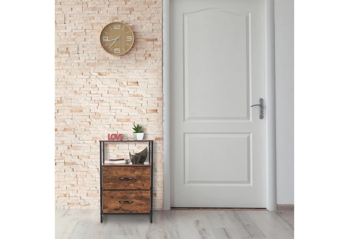 relaxdays Nachttisch Industrial 2er Set Schwarz/Braun - Bild 5