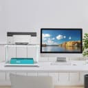 relaxdays Druckertisch mit 2 Ablagen Weiß MDF Eisen Bild 1