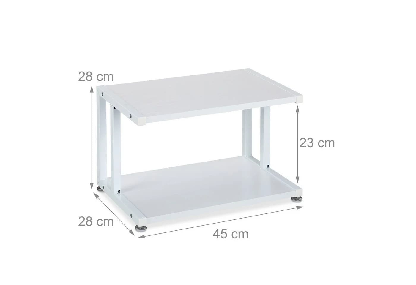 relaxdays Druckertisch mit 2 Ablagen Weiß MDF Eisen - Bild 4
