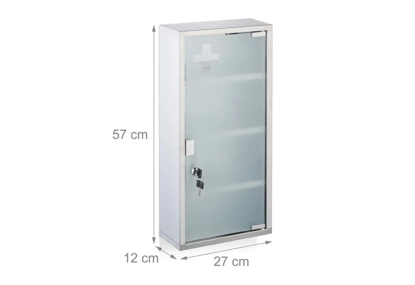 relaxdays Medizinschrank mit Glastür Silber - Bild 4