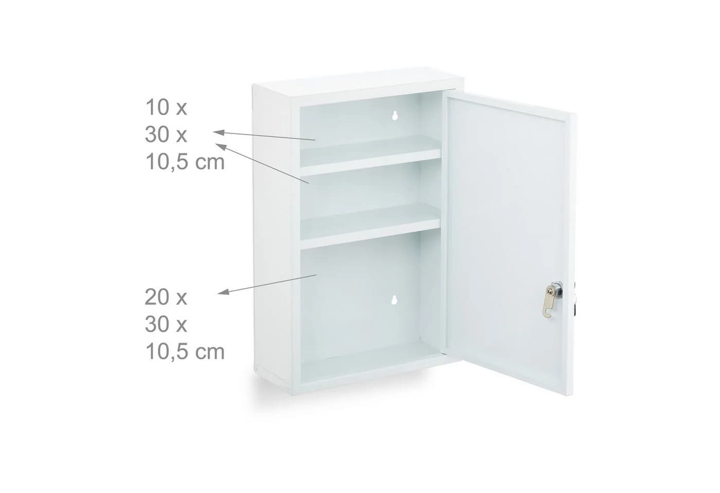 RELAXDAYS Medizinschrank Weißer Medizinschrank aus Stahl - Bild 5