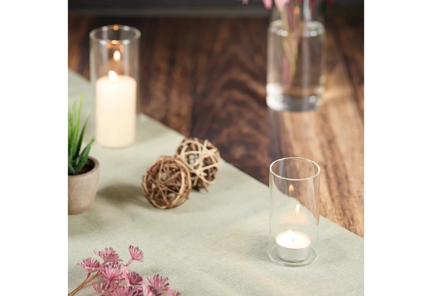 relaxdays Tischvase 4er Set Glas Transparent - Bild 3