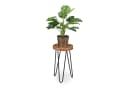 relaxdays Blumenhocker Retro aus Akazie mit Metallbeinen Bild 2