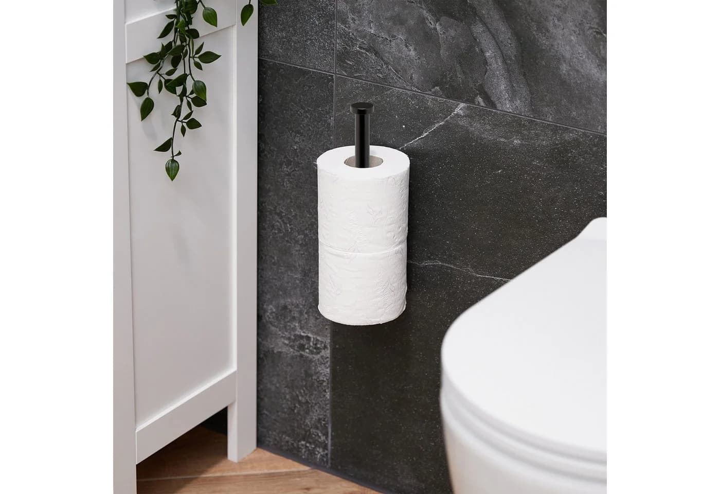 relaxdays Toilettenpapierhalter Selbstklebend Schwarz Edelstahl - Bild 3
